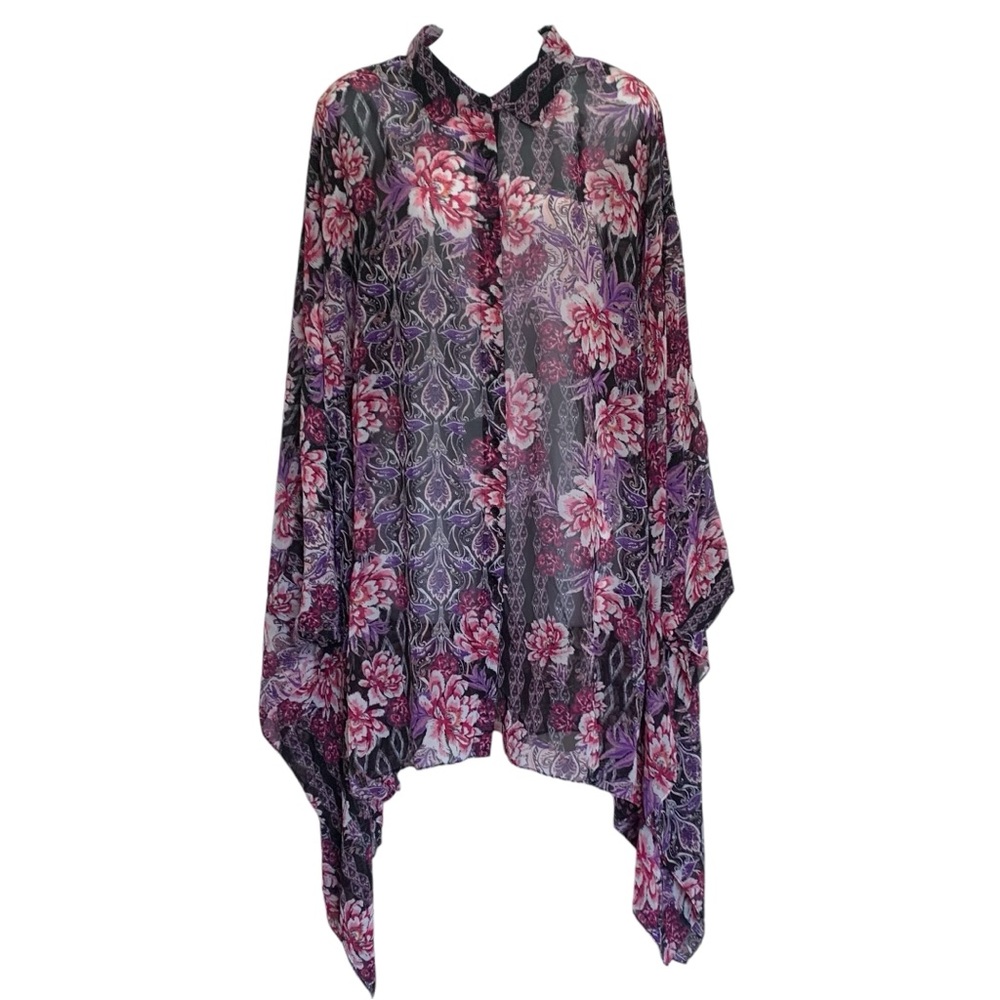 NWT Anthony Floral Poncho Tunic Top Size 1X